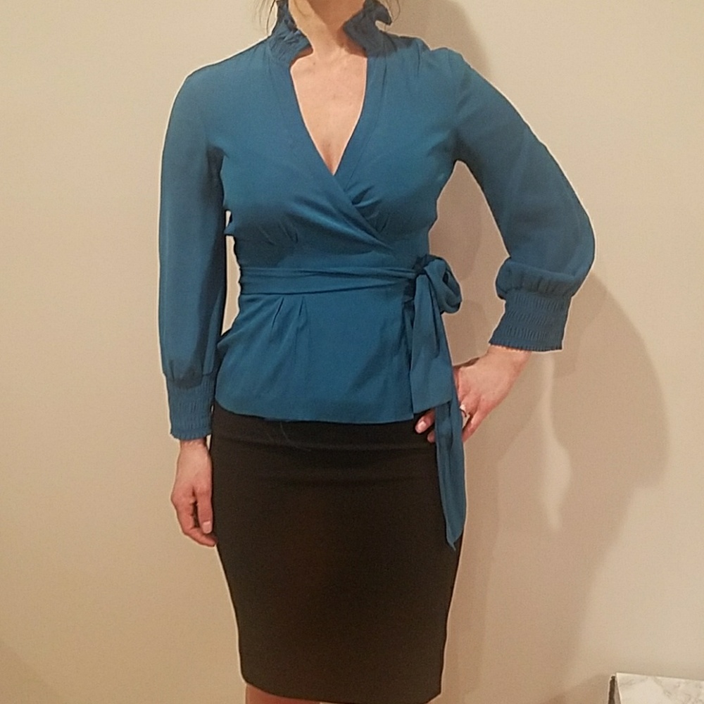 DVF Silk wrap blouse diane von furstenberg